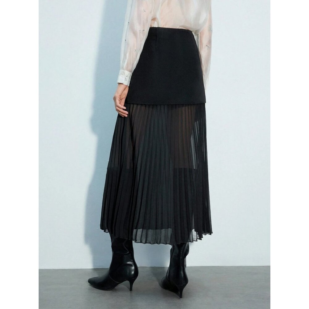 Pleated mini maxi sheer skirt - Picture 2 of 6